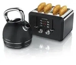 Arendo Fr&uuml;hst&uuml;cks-Set, Wasserkocher Edelstahl 1,7l, Toaster 4 Scheiben...