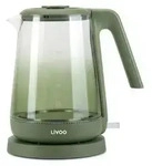Elektrischer wasserkocher aus glas, 1,7 l, 2200 w Livoo DOD216V - Gr&uuml;n