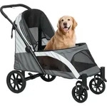 PawHut Hundewagen Hundebuggy klappbar f&uuml;r gro&szlig;e Hunde & Katzen bis 30 kg -