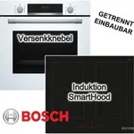 BOSCH Herdset 3D Hei&szlig;luft Teleskopauszug ecoClean + Induktionskochfeld FlexInduktion
