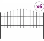 vidaXL Gartenzaun WOERDEN 6 stk. 170 x 115 cm Grau - Grau