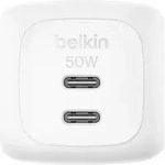 Belkin Ladeger&auml;t Dual USB-C 50W PD + PPS ,wei&szlig; WCH019kqWH - Wei&szlig;