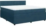 vidaXL Boxspringbett mit Matratze Blau 180x200 cm Samt - Blau
