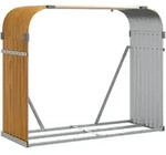 vidaXL Kaminholzunterstand Holzoptik 120x45x100 cm Verzinkter Stahl - Braun