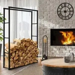 ML-Design Kaminholzregal aus Metall, 100x150 cm, Schwarz, Innen/Au&szlig;en,