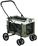 PawHut 2 in 1 Hundewagen Hundebuggy klappbar f&uuml;r Hunde & Katzen bis 10 kg -...