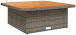 vidaXL Gartentisch Grau 110x110x71 cm Poly Rattan und Akazienholz