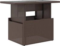 vidaXL Gartentisch mit Glasplatte Braun 100x55x73 cm Poly Rattan