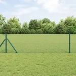 vidaXL Geschwei&szlig;ter Drahtzaun 2500 x 80 cm Gr&uuml;n - Gr&uuml;n