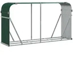 vidaXL Kaminholzunterstand Gr&uuml;n 180x45x100 cm Verzinkter Stahl - Gr&uuml;n
