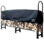 ShelterLogic Stahl Kaminholzregal inkl. Abdeckung Schwarz 244x25x118 cm -...