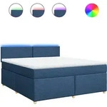vidaXL Boxspringbett mit Matratze Blau 180x200 cm Stoff - Blau