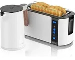 Arendo Fr&uuml;hst&uuml;cks-Set Edelstahl, Wasserkocher mit Temperatureinstellung 1,5l, 4