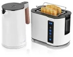 Arendo Fr&uuml;hst&uuml;cks-Set Edelstahl, Wasserkocher mit Temperatureinstellung 1,5l,
