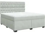 vidaXL Boxspringbett mit Matratze Hellgrau 180x200 cm Samt - Grau