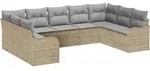 vidaXL Gartensofa-set 9 pcs Beige und Hellgrau Poly-Rattan - Beige