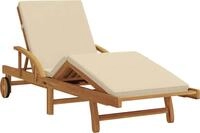 vidaXL Sonnenliege Massivholz Akazie Beige