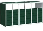 vidaXL M&uuml;lltonnenbox f&uuml;r 3 Tonnen Gr&uuml;n 216x81x115 cm Stahl - Gr&uuml;n