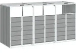 vidaXL M&uuml;lltonnenbox f&uuml;r 3 Tonnen Grau 216x81x115 cm Stahl - Grau