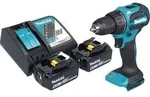 Makita DDF 490 RG Akku Bohrschrauber 18 V 65 Nm 1/2" Brushless + 2x Akku 6,0 Ah...