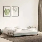 vidaXL Bettgestell ohne Matratze Hellgrau 180x220 cm Samt - Grau