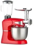 DMS 3 in 1 K&uuml;chenmaschine R&uuml;hrmaschine 5 Liter Knetmaschine KMFB-1700R Rot Silb -