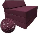 Klappmatratze mit Kopfteil Wasserfester Outdoor-Bezug Bordeaux Weinrot Matratze