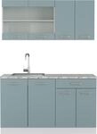 Singlek&uuml;che Vicco R-Line Blau-Grau 140 cm , AP Marmor, Model 41004
