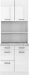Buffetschrank Vicco R-Line Wei&szlig; Hochglanz 80 cm , AP Marmor, Model 40043