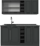 Singlek&uuml;che Vicco R-Line Anthrazit Landhaus/Anthrazit 160 cm , AP Anthrazit, Model