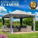 Alu Pavillon INFINITY 4x4m hellgrau - Hellgrau/Grau