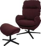 Relaxsessel + Hocker HWC-L12, Fernsehsessel Sessel Schaukelstuhl Wippfunktion,
