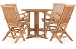 vidaXL 5-tlg. Garten-Essgruppe Klappbar Massivholz Teak - Braun