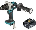 Makita DHP 492 T1 Akku Schlagbohrschrauber 18 V 141 Nm Brushless + 1x Akku 5,0...