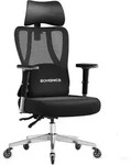Ergonomischer B&uuml;rostuhl OBN067BH01, verstellbare Lendenwirbelst&uuml;tze,...