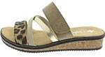 Rieker Damen Pantoletten V3652-62 Keilabsatz Slipper Beige , Schuhgr&ouml;&szlig;e:36 EU -