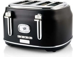 Westinghouse Retro Wasserkocher + Toaster mit 4 Schlitzen + Mixer - Schwarz - Schwarz