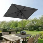 Sekey Sonnenschirm Balkon 200 x 125 cm Rechteckig Gartenschrim 8 Streben Marktschrim