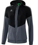 Erima Squad Tracktop Jacke Mit Kapuze Damen - Schwarz / Slate Grey | Gr&ouml;&szlig;e: 38 -