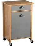 KESPER K&uuml;chenwagen Eichendekor, grau - 2 Abfalleimer (je 15 L) &ndash; 50x37x79cm...