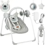 MoMi LISS &ndash; Elektrische Babywippe klappbar mit Timer, 5 Geschwindigkeiten, 6