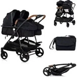 CHIPOLINO Kinderwagen f&uuml; r Zwillinge, Kinder mit ungleichen Sternen - Combinovan Duo
