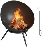 Outsunny Feuerschale 60 x 53 x 66cm Feuerstelle mit Sch&uuml;rhaken Kohlegitter -...