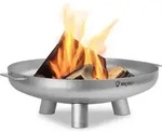 BBQ-Toro Edelstahl Feuerschale &Oslash; 70 cm, Silber, Outdoor Dreibein Feuerstelle...