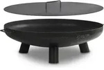 BBQ-Toro Feuerschale &Oslash; 80 cm mit Deckel, Schwarz, Outdoor Dreibein Feuerstelle...