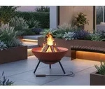 Feuerstelle Feuerschale Gartenfeuer APACHO Schale Rostoptik Fu&szlig; schwarz neigbar