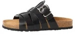 Flache Sandalen aus Leder - Schwarz - 41