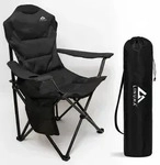 LINUMA&reg; Luxus Faltstuhl SCHWARZ Campingstuhl Anglerstuhl mit Getr&auml;nkehalter &