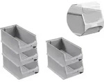 SparSet 5x Graue Sichtlagerbox 4.0 mit Abdeckung | HxBxT 15x20x35cm | 7,2 Liter 