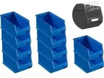 SparSet 10x Blaue Sichtlagerbox 3.0 mit Abdeckung | HxBxT 12,5x14,5x23,5cm | 2,8